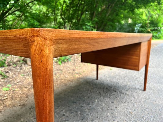 Teak Desk by E.R. Hansen / Haslev for Haslev Møbelsnedkeri, 1950s-EBP-1353096