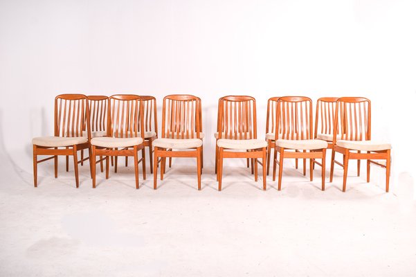 Teak Dining Chairs by Benny Linden, 1970s, Set of 12-XWB-1028298