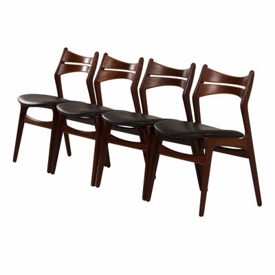 Teak Dining Chairs by Erik Buck for Chr. Christensens, 1960s, Set of 4-ZT-1345413