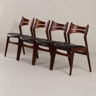 Teak Dining Chairs by Erik Buck for Chr. Christensens, 1960s, Set of 4-ZT-1345413