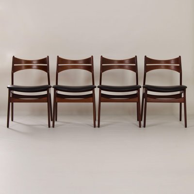 Teak Dining Chairs by Erik Buck for Chr. Christensens, 1960s, Set of 4-ZT-1345413