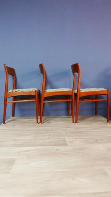 Teak Dining Chairs by Henning Kjaernulf for Korup, Denmark, 1960s, Set of 3-KK-1803095