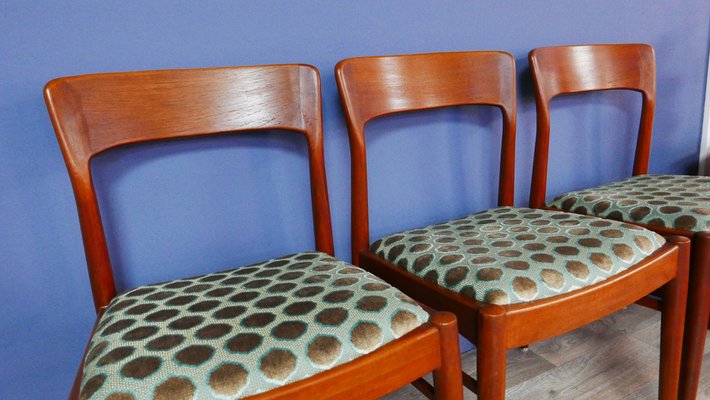 Teak Dining Chairs by Henning Kjaernulf for Korup, Denmark, 1960s, Set of 3-KK-1803095