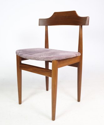 Teak Dining Chairs with Grey Fabric Seats by Hans Olsen, 1960s, Set of 4-UY-1425734