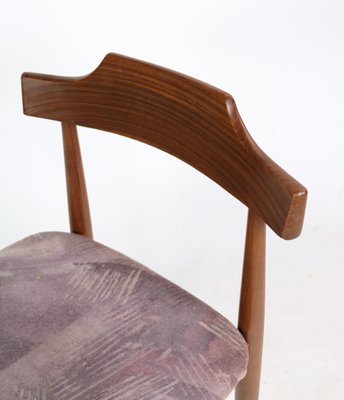 Teak Dining Chairs with Grey Fabric Seats by Hans Olsen, 1960s, Set of 4-UY-1425734