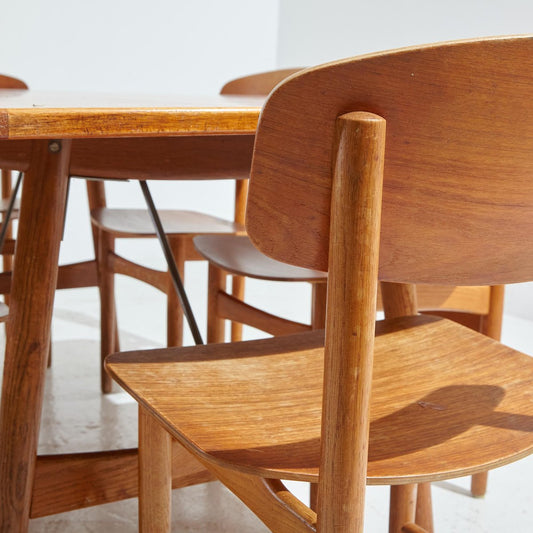 Teak Dining Set by Børge Mogensen for Søborg, Set of 7