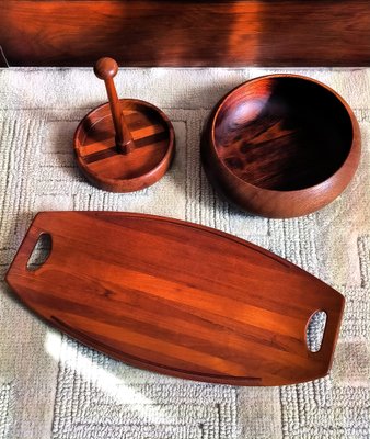 Teak Dishes by Jens H. Quistgaard for Dansk Design, Denmark, 1960s, Set of 3-SSK-1755179