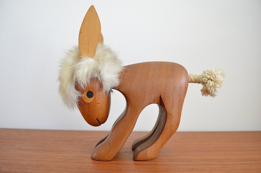 Teak Donkey Figure by Arne Basse, 1960s