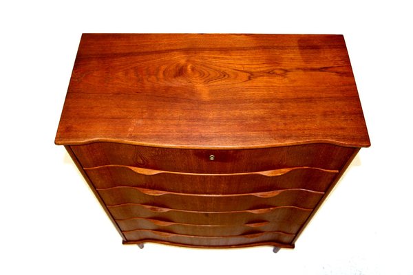 Teak Dresser Tallboy, Denmark, 1950-GEK-1240599