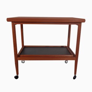 Teak Flip-Flop Expandable Cart with Removable Tray by Grete Jalk, 1960s-RDW-692103