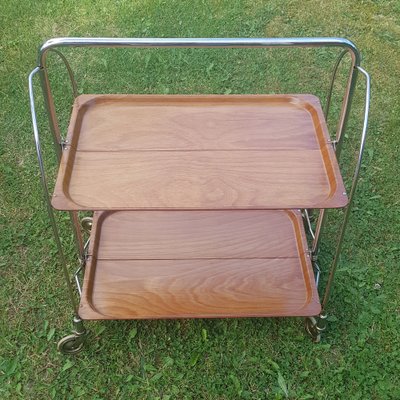 Teak Foldable Serving Car by Bremshey Gerinol for Bremshey & Co., 1960s-QDP-1363282