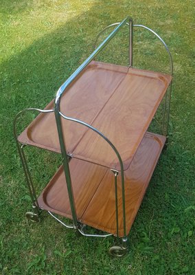 Teak Foldable Serving Car by Bremshey Gerinol for Bremshey & Co., 1960s-QDP-1363282