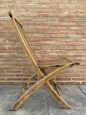 Teak Folding Deck Chair with Slat Back from Scan Com, 1960s-NOU-891289