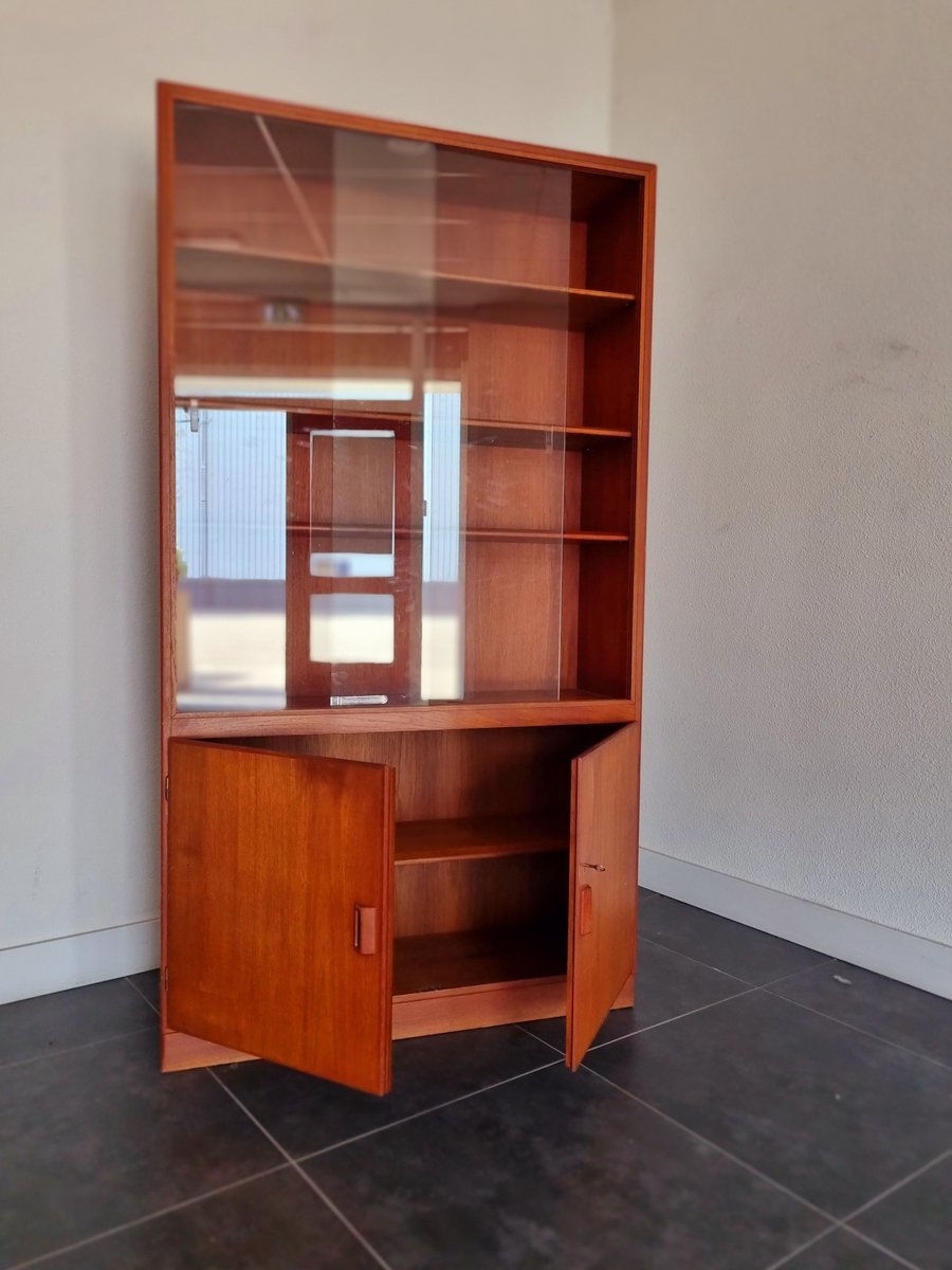 Teak Glass-Front Bookcase by Børge Mogensen for Søborg Furniture