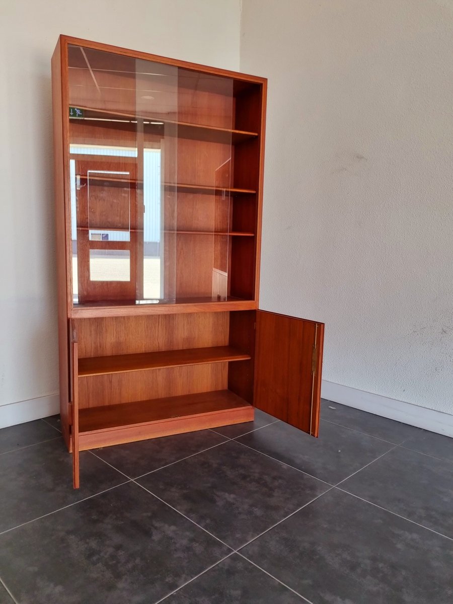 Teak Glass-Front Bookcase by Børge Mogensen for Søborg Furniture