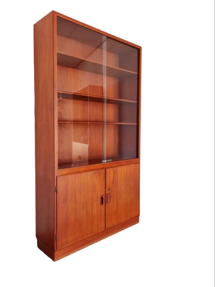 Teak Glass-Front Bookcase by Børge Mogensen for Søborg Furniture