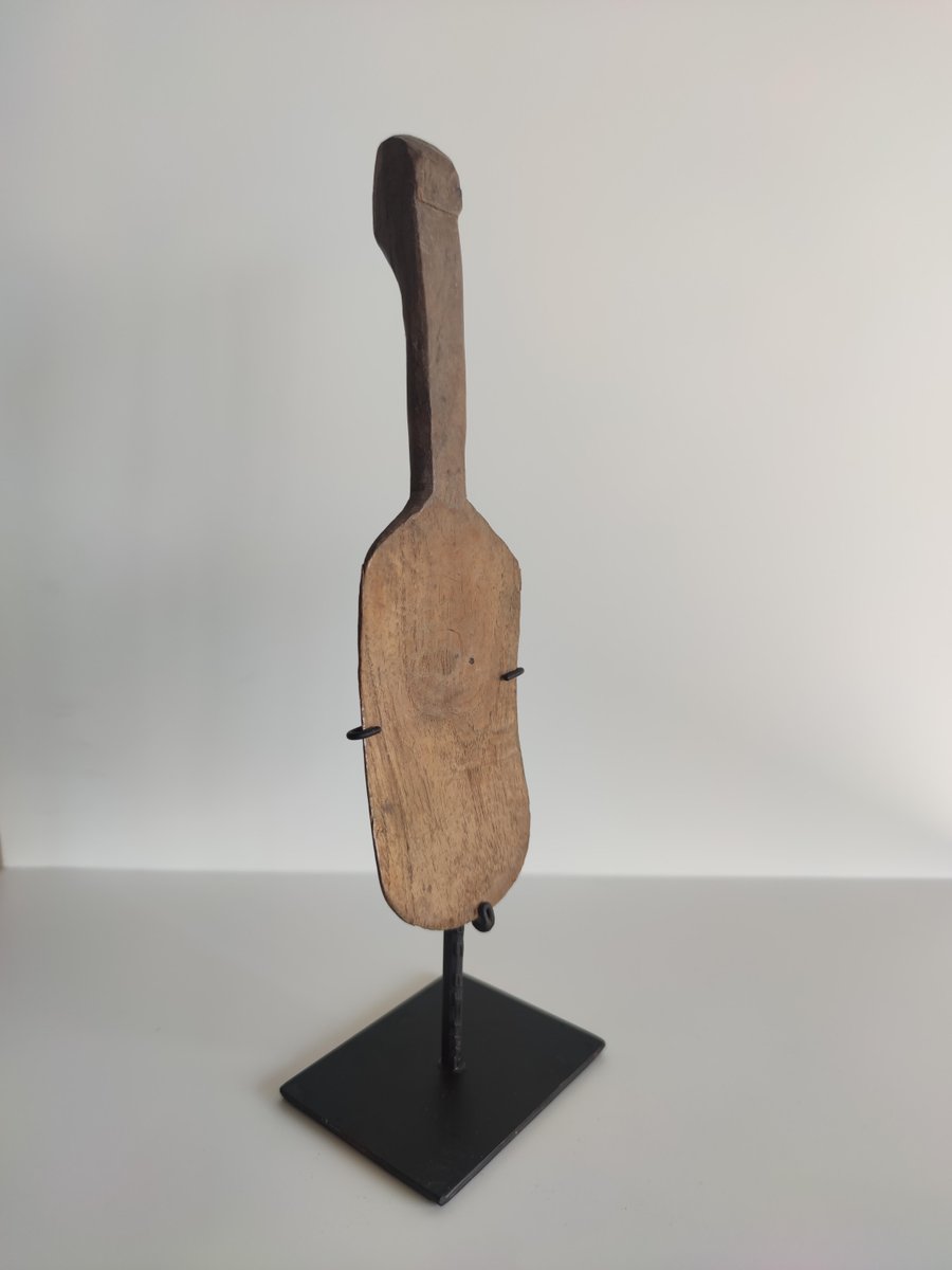 Teak Grain Spoon Mounted on Base