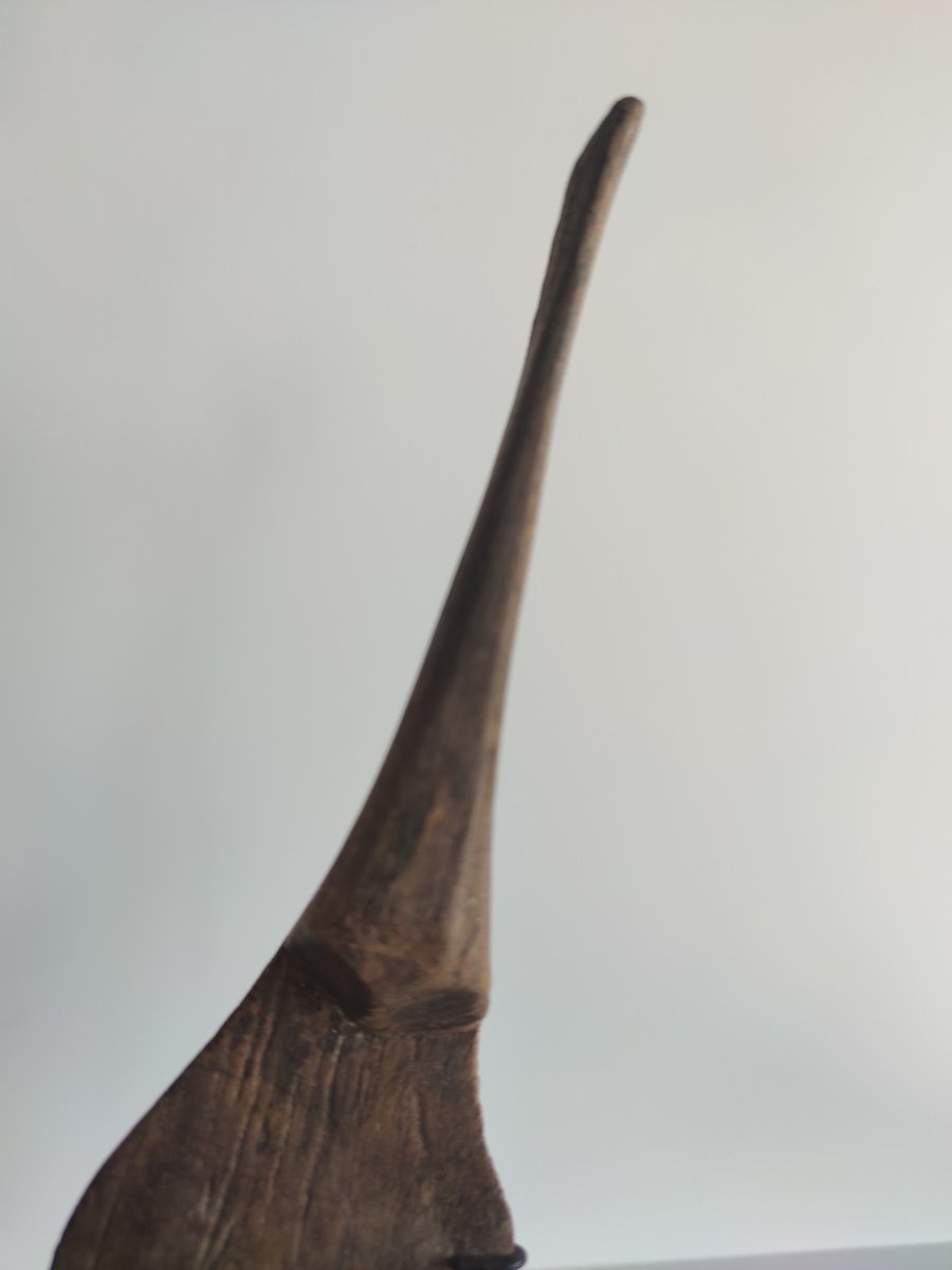 Teak Grain Spoon Mounted on Base