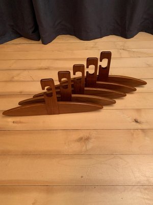 Teak Hangers, Denmark, 1960s, Set of 5-RTR-695000