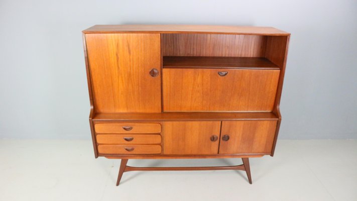 Teak Highboard / Credenza attributed to Louis Van Teeffelen for Wébé, 1960s-DT-2026095