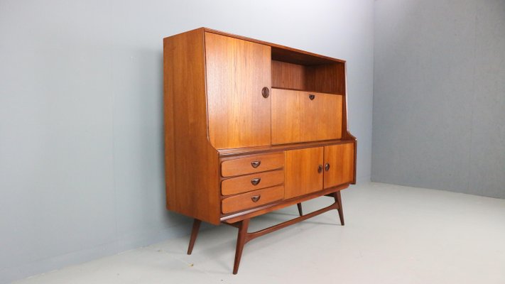 Teak Highboard / Credenza attributed to Louis Van Teeffelen for Wébé, 1960s-DT-2026095