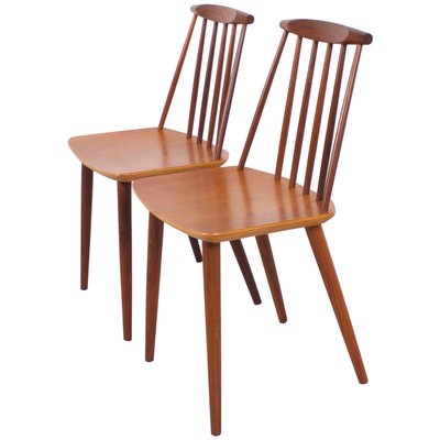 Teak J77 Chairs by Folke Pålsson for FDB Møbelfabrik, Set of 2-QT-1263420