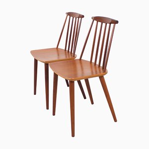 Teak J77 Chairs by Folke Pålsson for FDB Møbelfabrik, Set of 2-QT-1263420