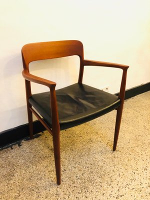 Teak & Leather Dining Chair by N.O. Møller for J.L. Møllers, 1950s-RZY-792005