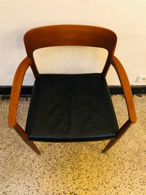 Teak & Leather Dining Chair by N.O. Møller for J.L. Møllers, 1950s-RZY-792005