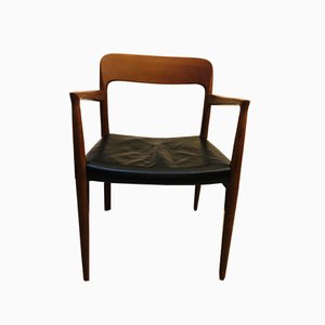 Teak & Leather Dining Chair by N.O. Møller for J.L. Møllers, 1950s-RZY-792005