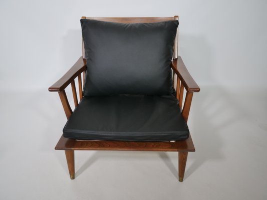 Teak & Leather Lounge Chair Set, 1960s, Set of 2-LVS-900004