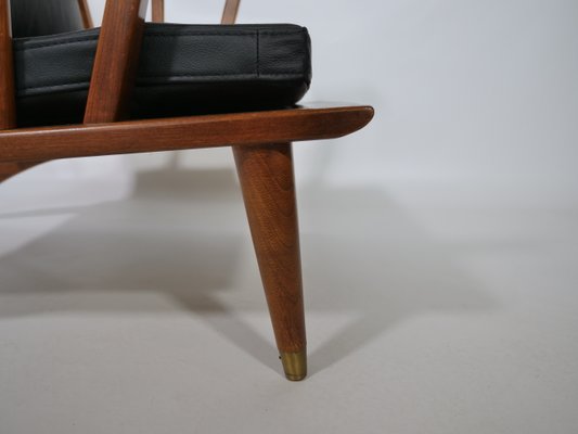 Teak & Leather Lounge Chair Set, 1960s, Set of 2-LVS-900004