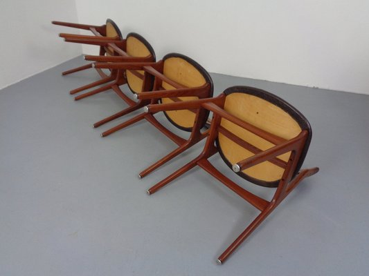 Teak & Leather Model 310 Dining Chairs by Erik Buch for Chr. Christensen, Set of 4, 1960s-RDW-1334352