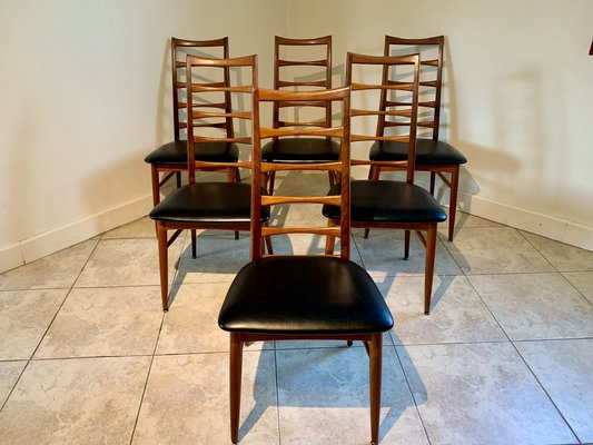 Teak Lis Chairs by Niels Koefoed for Koefoeds Hornslet, 1960s, Set of 6-OJT-1849263