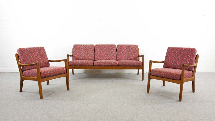 Teak Living Room Set by Ole Wanscher for France & Søn / France & Daverkosen, Denmark, 1960s, Set of 3-EE-702819