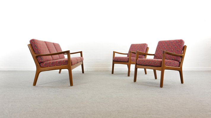 Teak Living Room Set by Ole Wanscher for France & Søn / France & Daverkosen, Denmark, 1960s, Set of 3-EE-702819