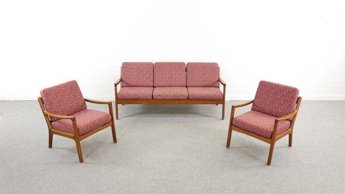 Teak Living Room Set by Ole Wanscher for France & Søn / France & Daverkosen, Denmark, 1960s, Set of 3-EE-702819