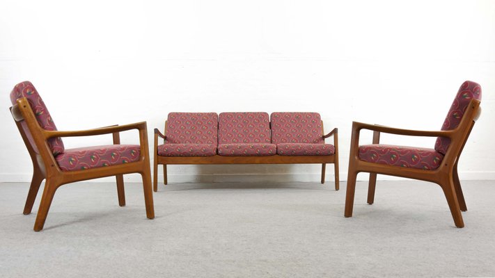 Teak Living Room Set by Ole Wanscher for France & Søn / France & Daverkosen, Denmark, 1960s, Set of 3-EE-702819