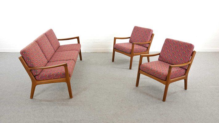 Teak Living Room Set by Ole Wanscher for France & Søn / France & Daverkosen, Denmark, 1960s, Set of 3-EE-702819