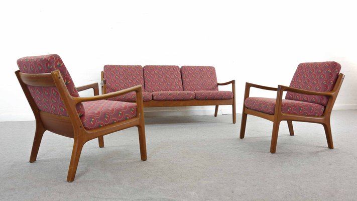 Teak Living Room Set by Ole Wanscher for France & Søn / France & Daverkosen, Denmark, 1960s, Set of 3-EE-702819