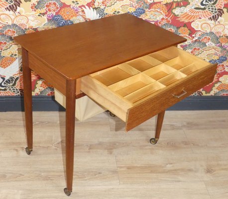 Teak Long-Legged Sewing Box Storage from Opal Möbel, 1960s-AFE-1122338