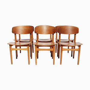 Teak Model 122 Dining Chairs by Børge Mogensen, 1960s, Set of 6-UY-702027