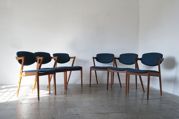 Teak Model 42 Chairs by Kai Kristiansen for Schou Andersen, Set of 6-UMB-2020002