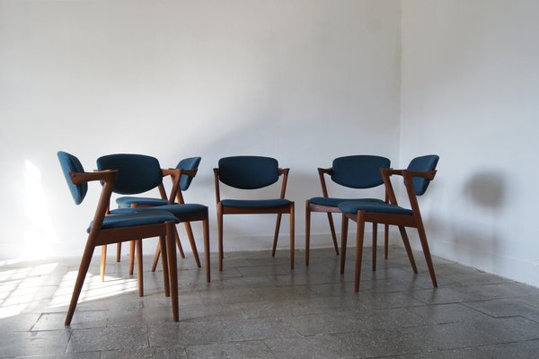 Teak Model 42 Chairs by Kai Kristiansen for Schou Andersen, Set of 6-UMB-2020002