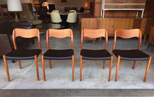 Teak Model 71 Chairs by Niels O. Möller, 1960s, Set of 7-WSA-831262