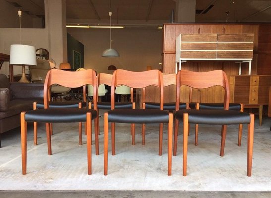 Teak Model 71 Chairs by Niels O. Möller, 1960s, Set of 7-WSA-831262