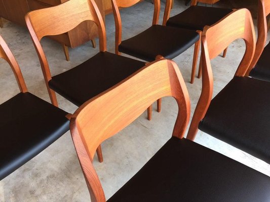 Teak Model 71 Chairs by Niels O. Möller, 1960s, Set of 7-WSA-831262