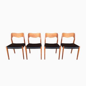 Teak Model 71 Chairs by Niels O. Möller, 1960s, Set of 7-WSA-831262