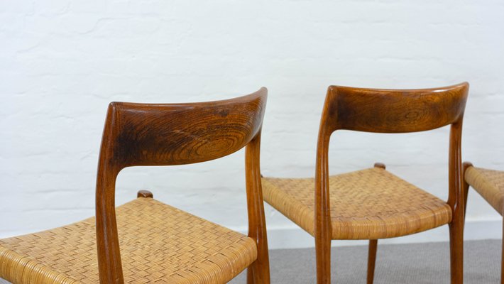 Teak Model 77 Chairs by Niels O. Möller for J.L. Møllers, Denmark, Set of 4-EE-1785823