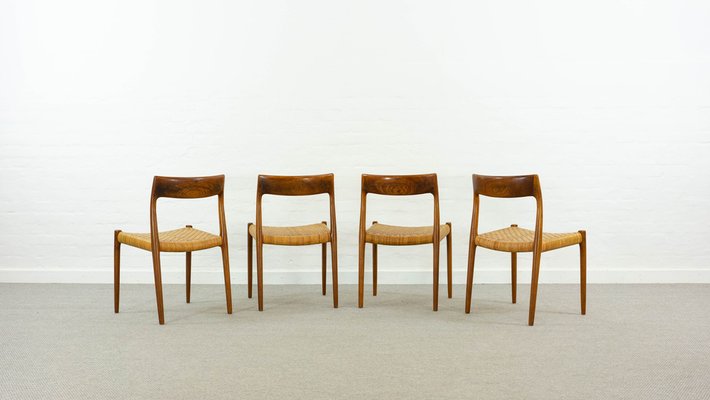 Teak Model 77 Chairs by Niels O. Möller for J.L. Møllers, Denmark, Set of 4-EE-1785823